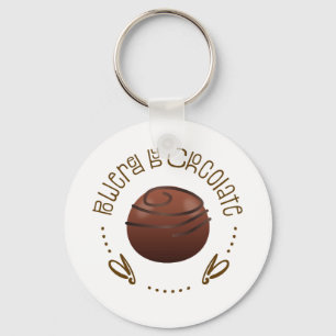 Chocolate Lover Gift, Funny Chocoholic Sayings Key Ring