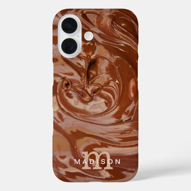 Chocolate Lover Monogram Name Case-Mate iPhone Case (Back)