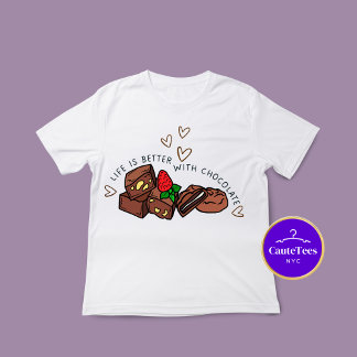 Chocolate Lover Quote Graphic  T-Shirt