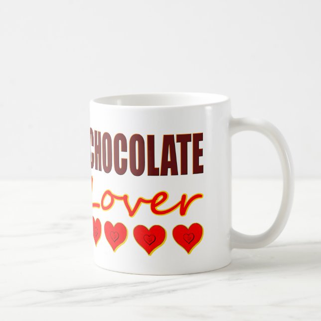 Chocolate Lover with heart-shaped chocolate boxes Coffee Mug (Right)