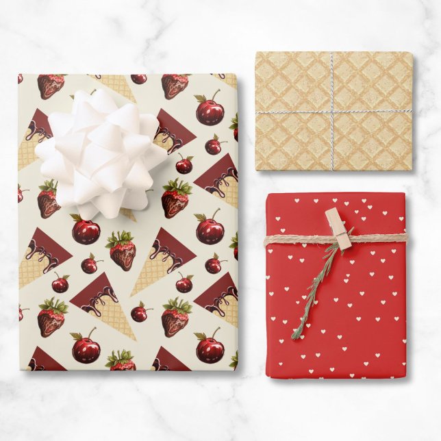 Chocolate lover's cherry wrapping paper set (Creator Uploaded)