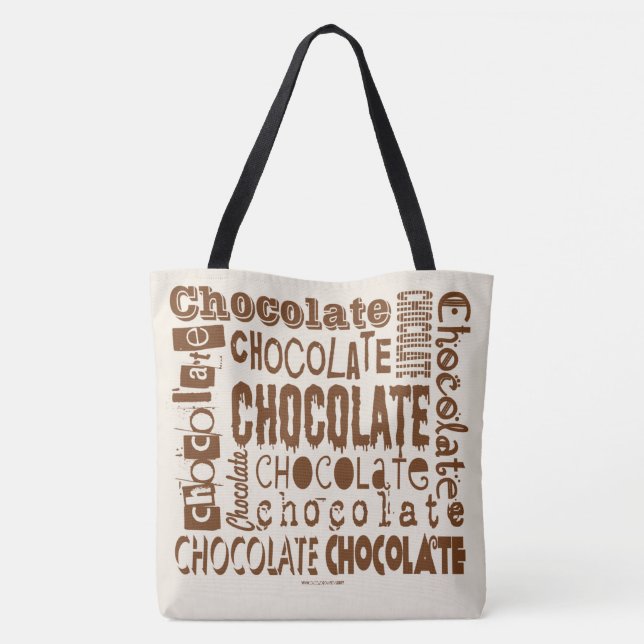 Chocolate Lovers Font Jumble Cross Body Bags (Back)