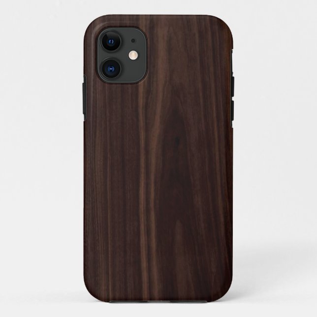 Chocolate Mahogany Dark Wood Grain Texture Case-Mate iPhone Case (Back)