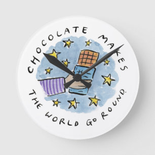 Chocolate makes the world go round clock