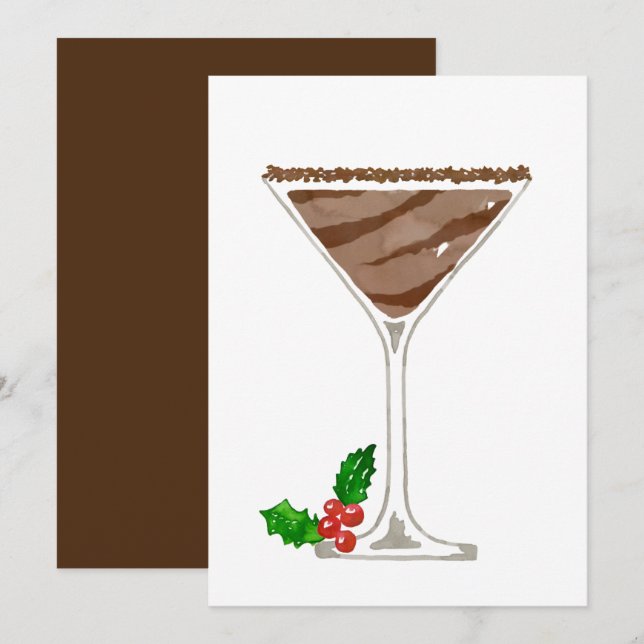 Chocolate Martini Invitations (Front/Back)