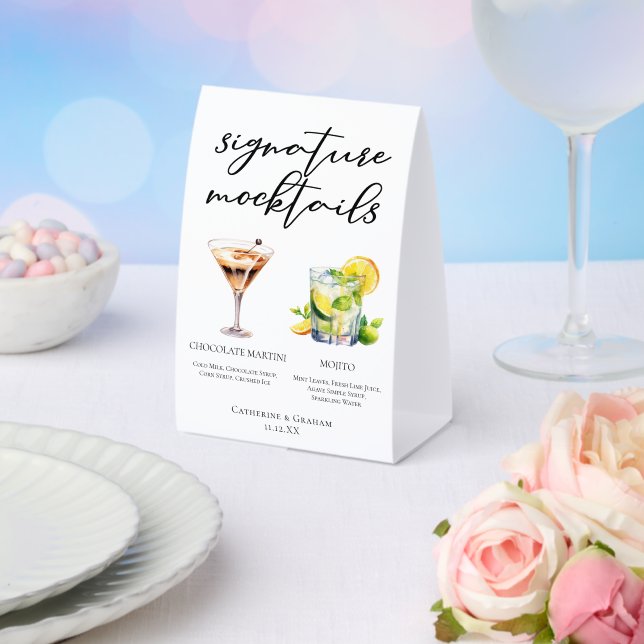 Chocolate Martini Mojito Wedding Mocktails Menu (Insitu(Wedding))