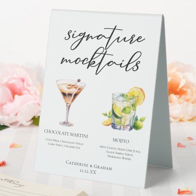 Chocolate Martini Virgin Mojito Mocktail Menu (In SItu (Wedding))