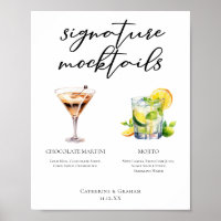 Chocolate Martini Virgin Mojito Mocktails Menu