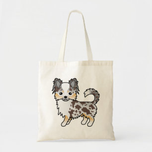 Chocolate Merle Long Coat Chihuahua Cute Dog Tote Bag