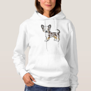 Chocolate Merle Smooth Coat Chihuahua Cartoon Dog Hoodie