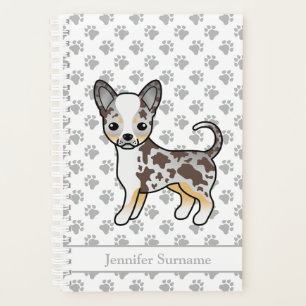 Chocolate Merle Smooth Coat Chihuahua Dog & Text Planner