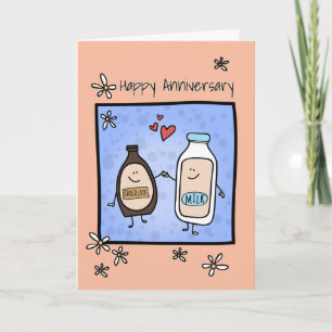 Chocolate Milk Made for Each Other Anniversary Car Card