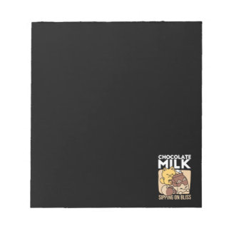 Chocolate Milk Sipping on Bliss – Kawaii Cat Food Notepad