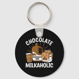 Chocolate Milkaholic Milk Food Eater Lover Quotes Key Ring