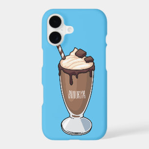 Chocolate milkshake cartoon illustration
