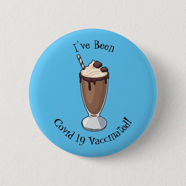 Chocolate milkshake cartoon illustration 6 cm round badge (Front)