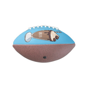 Chocolate milkshake cartoon illustration  american football