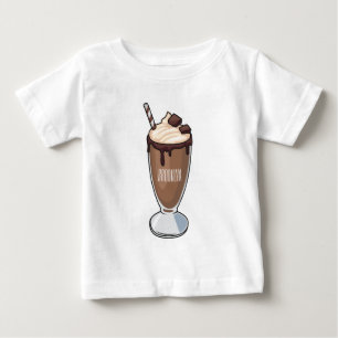 Chocolate milkshake cartoon illustration  baby T-Shirt