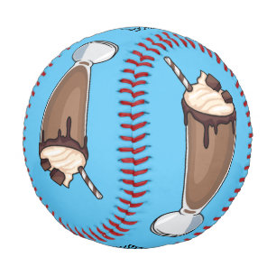 Chocolate milkshake cartoon illustration  baseball