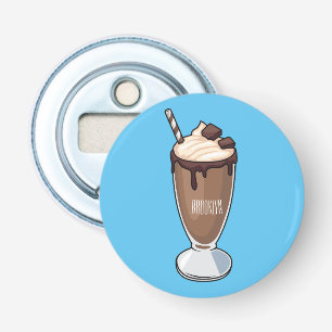 Chocolate milkshake cartoon illustration bottle opener