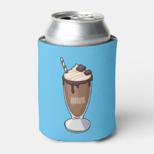 Chocolate milkshake cartoon illustration can cooler