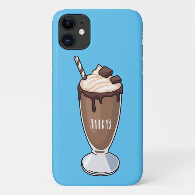 Chocolate milkshake cartoon illustration  Case-Mate iPhone case (Back)
