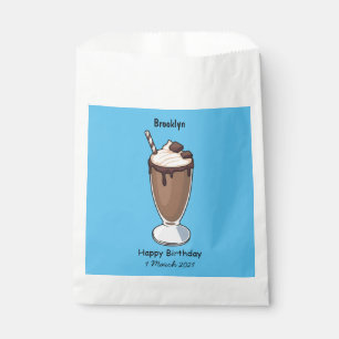 Chocolate milkshake cartoon illustration favour bags