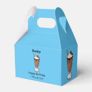 Chocolate milkshake cartoon illustration favour box