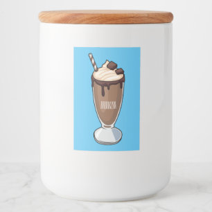Chocolate milkshake cartoon illustration  food label