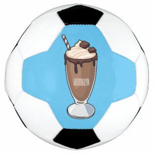 Chocolate milkshake cartoon illustration football
