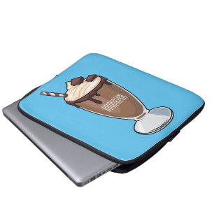 Chocolate milkshake cartoon illustration  laptop sleeve