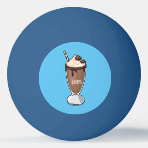 Chocolate milkshake cartoon illustration ping pong ball
