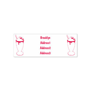Chocolate milkshake cartoon illustration self-inking stamp