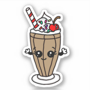 Chocolate Milkshake  Cartoon Sticker