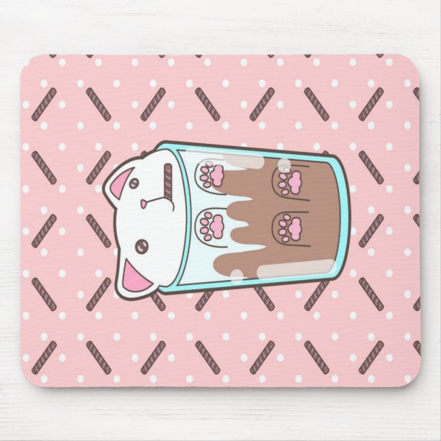 Chocolate Milkshake Cat |Chocolate Lover Mouse Mat (Front)