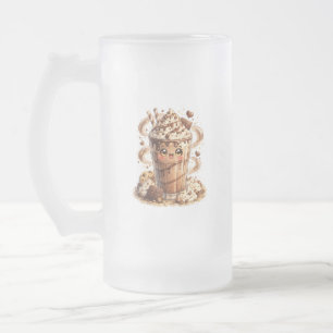 Chocolate Milkshake Kawaii Frosted Glass Mug
