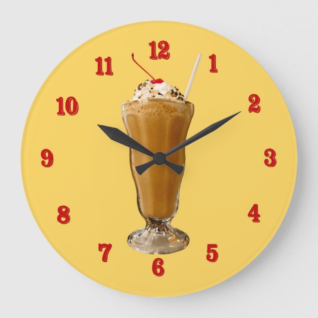 Chocolate Milkshake Large Clock (Front)