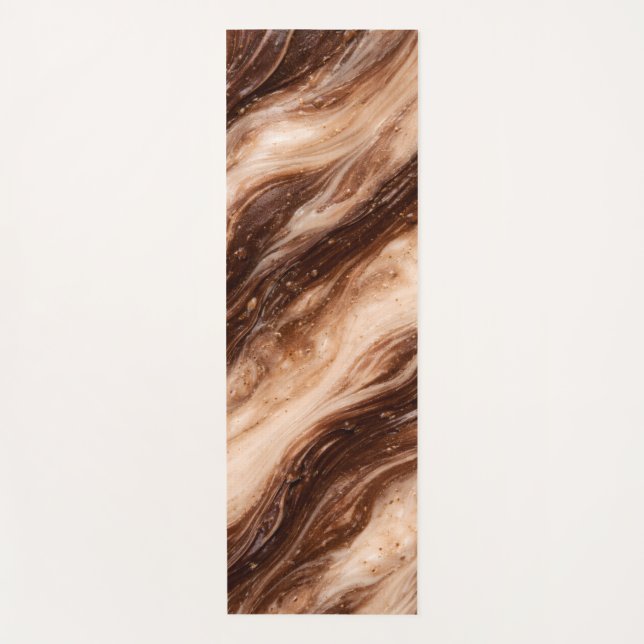 Chocolate Milkshake Marble Texture Yoga Mat (Front)