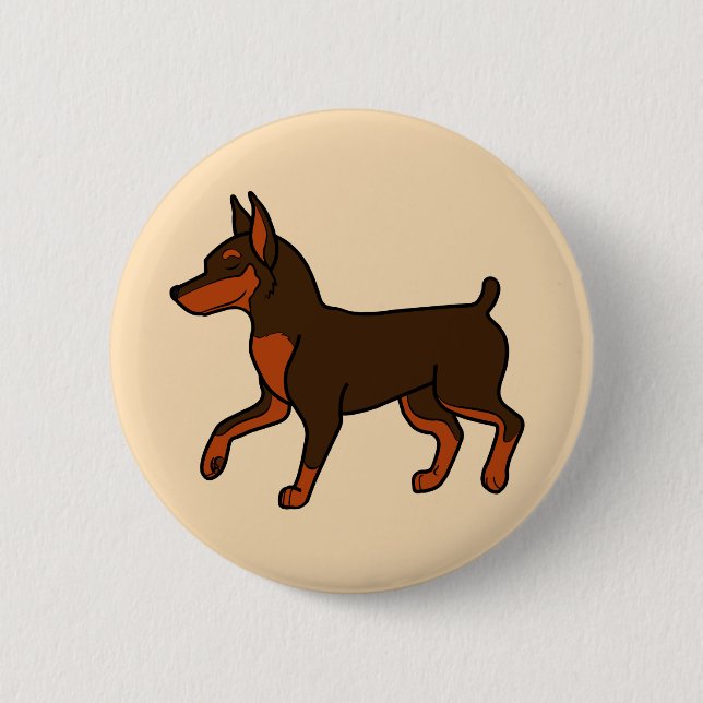 Chocolate Miniature Pinscher 6 Cm Round Badge (Front)