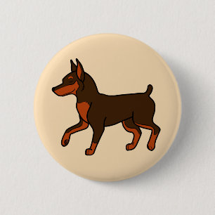 Chocolate Miniature Pinscher 6 Cm Round Badge