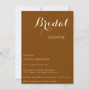 CHOCOLATE Minimal Bridal Shower Invitation
