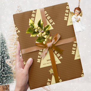 Chocolate Minimalist Christmas Tree Pattern Wrapping Paper