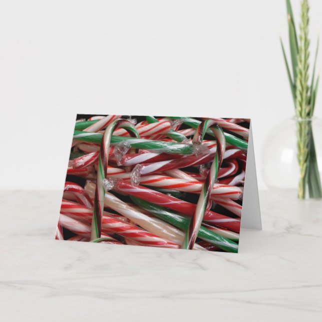Chocolate Mint Candy Canes Holiday Festive Card (Front)