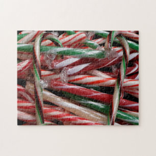 Chocolate Mint Candy Canes Holiday Festive Jigsaw Puzzle
