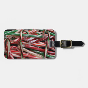 Chocolate Mint Candy Canes Holiday Festive Luggage Tag