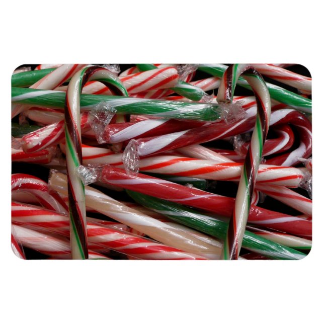 Chocolate Mint Candy Canes Holiday Festive Magnet (Horizontal)