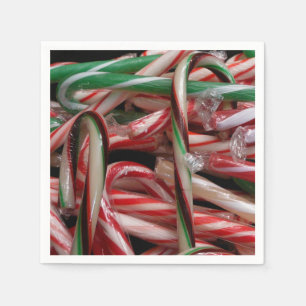 Chocolate Mint Candy Canes Holiday Festive Napkin