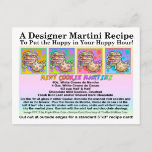 Chocolate Mint Cookie Martini Recipe Card Postcard