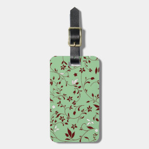 Chocolate Mint Floral Luggage Tag