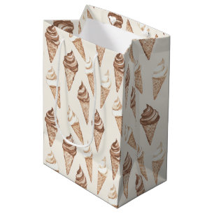 Chocolate Mocha Ice Cream Cones Birthday Medium Gift Bag